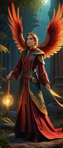 dodge warlock,bard,scarlet macaw,light red macaw,fire angel,rosella,archangel,magus,garuda,cockerel,the archangel,paysandisia archon,uriel,gryphon,phoenix rooster,regulorum,caique,sorceress,flame spirit,griffin,Conceptual Art,Daily,Daily 07