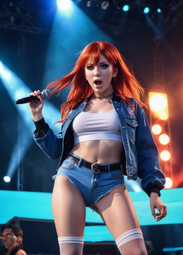 hips,performing,jean shorts,rockabella,maci,denim,fierce,paloma,thighs,jean jacket,denim jeans,mic,neon carnival brasil,denim skirt,live performance,rap,playback,dama dama,thigh,concert dance