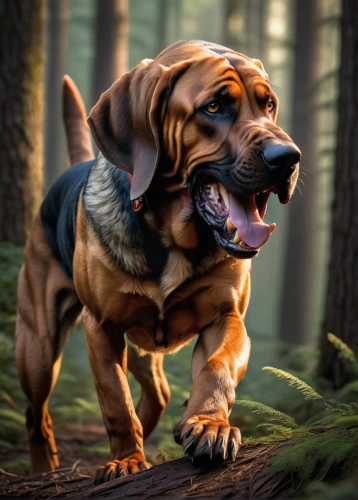 bavarian mountain hound,bloodhound,fila brasileiro,american mastiff,coonhound,hunting dog,redbone coonhound,mastiff,rottweiler,boerboel,rhodesian ridgeback,english coonhound,giant dog breed,dogue de bordeaux,black and tan coonhound,polish hunting dog,korean mastiff,scent hound,irish setter,spanish mastiff,Conceptual Art,Fantasy,Fantasy 18