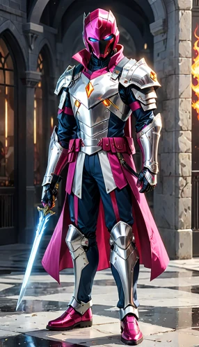 knight armor,iron mask hero,armored,pink vector,pink quill,magenta,knight,knight star,armored animal,llenn,man in pink,armor,shredder,pink diamond,gundam,paladin,centurion,knight festival,crusader,heavy armour,Anime,Anime,General