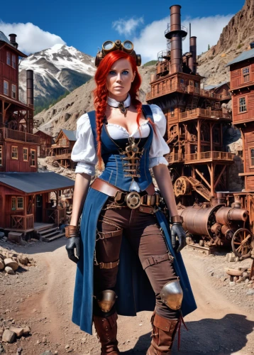 steampunk,steampunk gears,cosplay image,barmaid,pirate,shipyard,fallout4,nora,adventurer,wild west,massively multiplayer online role-playing game,gunfighter,redhead doll,virginia city,lady medic,cosplay,hipparchia,the sea maid,cosplayer,girl with gun