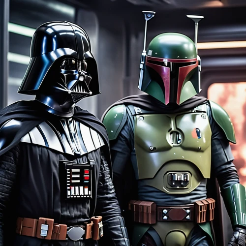 boba fett,darth vader,storm troops,droids,starwars,darth wader,star wars,dark side,overtone empire,vader,tie fighter,rots,helmets,empire,boba,imperial,cg artwork,generations,task force,fathers and sons,Photography,General,Realistic