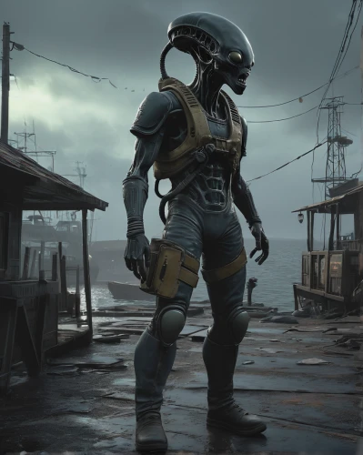 aquanaut,fallout4,alien warrior,fallout,scifi,spacesuit,diving helmet,navy suit,space-suit,district 9,space suit,fresh fallout,sci fi,vendor,astronaut suit,hazmat suit,sea man,rain suit,sci-fi,sci - fi,Conceptual Art,Sci-Fi,Sci-Fi 13