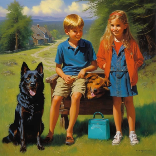 boy and dog,girl and boy outdoor,little boy and girl,kennel club,boykin spaniel,girl with dog,children,oil painting,hunting dogs,color dogs,vintage boy and girl,oil painting on canvas,black shepherd,companion dog,playing dogs,puppy pet,young couple,belgian shepherd,grandchildren,boy and girl