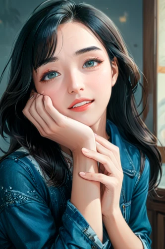 portrait background,girl portrait,world digital painting,girl sitting,fantasy portrait,hand digital painting,digital painting,romantic portrait,girl drawing,portrait of a girl,girl in a long,romantic look,mulan,photo painting,creative background,worried girl,girl studying,background images,denim background,a girl's smile,Anime,Anime,General