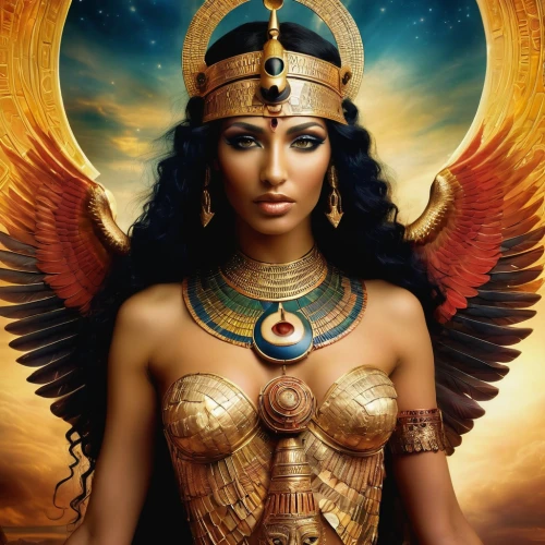 ancient egyptian girl,cleopatra,pharaonic,ancient egypt,ancient egyptian,egyptian,maat mons,egyptology,goddess of justice,priestess,horus,warrior woman,tutankhamen,king tut,tutankhamun,athena,pharaohs,pharaoh,maat,divine healing energy,Illustration,Realistic Fantasy,Realistic Fantasy 37