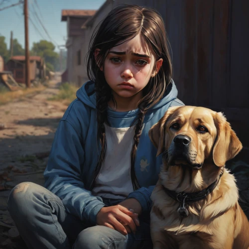 girl with dog,boy and dog,child portrait,companion dog,little boy and girl,kid dog,children of war,the little girl,laika,playing dogs,child crying,dog,child girl,the dog,game art,child,dog illustration,worried girl,clementine,pet,Conceptual Art,Daily,Daily 01