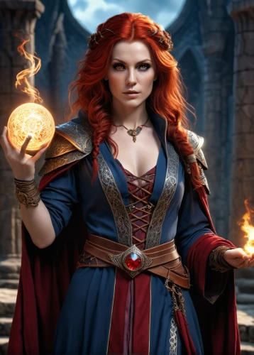 merida,sorceress,celtic queen,minerva,dodge warlock,fantasy woman,fire siren,magic grimoire,fire heart,artemisia,clary,arcanum,fantasy portrait,flame spirit,sterntaler,fiery,elaeis,candlemaker,fantasy picture,flame of fire