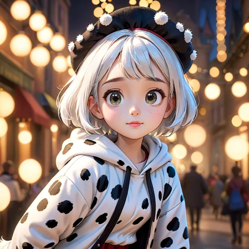 cute cartoon character,dalmatian,harajuku,disney character,cruella,polka,kawaii panda,laika,polka dot dress,piko,anime 3d,polka dot,cruella de ville,coco,anime japanese clothing,elsa,dots,anime cartoon,luminous,ladybug,Anime,Anime,Cartoon