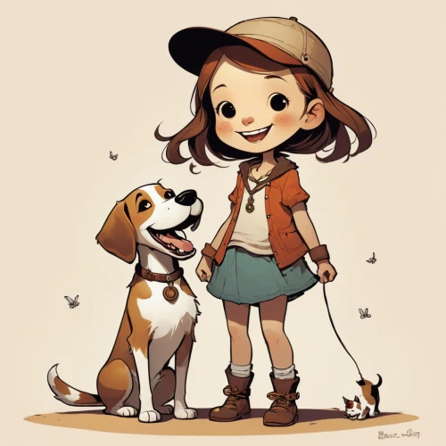 girl with dog,boy and dog,dog illustration,little boy and girl,companion dog,vintage boy and girl,kids illustration,dog walker,countrygirl,walking dogs,dog and cat,dog walking,boy and girl,two dogs,kid dog,scout,beagle,girl and boy outdoor,cute cartoon image,jack russel,Illustration,Children,Children 04