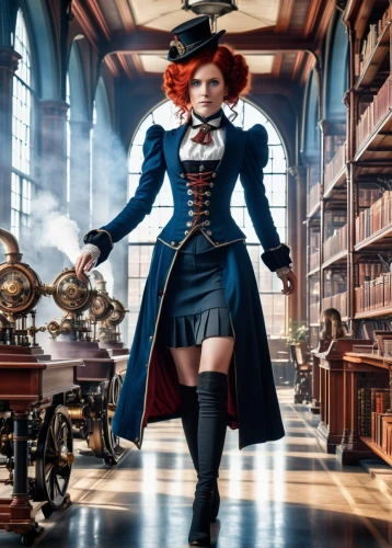 librarian,magistrate,scholar,apothecary,steampunk,hatter,academic dress,academic,clockmaker,fairy tale character,bookshelves,kantai collection sailor,bookstore,sailor,sci fiction illustration,book store,cosplay image,alice,bookworm,bookcase