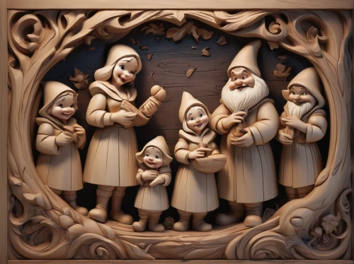 christmas crib figures,nativity scene,arrowroot family,wooden figures,nativity,wood carving,marzipan figures,nativity of christ,carmelite order,holy family,the manger,saint nicholas,nativity of jesus,saint nicolas,santons,christmas gingerbread frame,wood angels,blessing of children,saint nicholas' day,gnomes,Conceptual Art,Fantasy,Fantasy 01