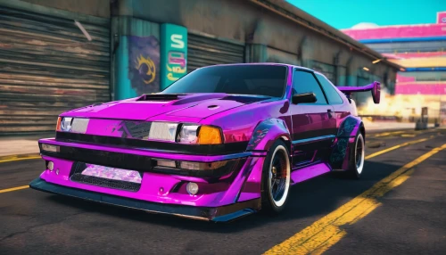 toyota ae85,80s,80's design,90s,renault 5 turbo,geo metro,honda concerto,retro,retro styled,pink car,drift,pink vector,volkswagen gti,renault 5,game car,lancia prisma,fiat uno,elektrocar,purple and pink,mk2,Conceptual Art,Sci-Fi,Sci-Fi 27