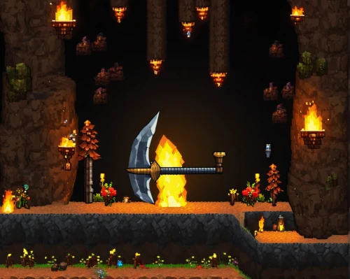 lava cave,the eternal flame,fairy chimney,tileable,dungeon,pit cave,chasm,fireplace,stalagmite,fireplaces,fire place,mining facility,gold shop,dungeons,collected game assets,flaming torch,cave,wishing well,gold bar shop,ravine,Photography,Artistic Photography,Artistic Photography 09