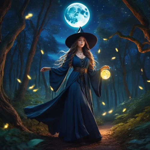 blue enchantress,fantasy picture,celebration of witches,blue moon rose,sorceress,blue moon,moonbeam,queen of the night,witch,fantasy art,the enchantress,fantasy portrait,witch broom,faerie,moonlit night,halloween witch,the night of kupala,lady of the night,moon phase,luna,Photography,Documentary Photography,Documentary Photography 11
