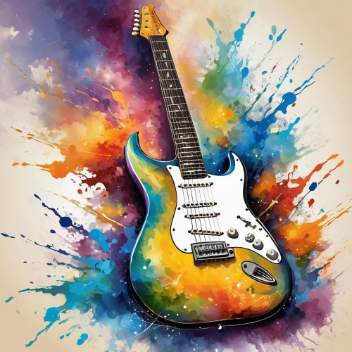 painted guitar,electric guitar,guitar,the guitar,concert guitar,fender,bass guitar,hand digital painting,watercolor paint strokes,guitor,epiphone,guitar player,guitarist,acoustic-electric guitar,squier,stringed instrument,guitars,playing the guitar,fender g-dec,slide guitar,Illustration,Realistic Fantasy,Realistic Fantasy 01