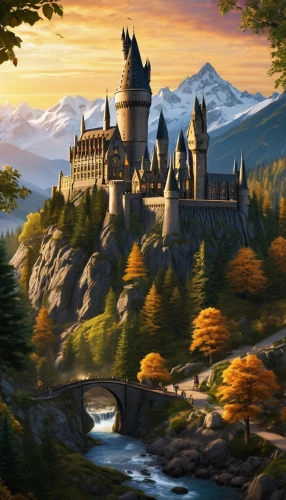 hogwarts,fairy tale castle,fairytale castle,fantasy picture,knight's castle,fantasy landscape,castel,castle of the corvin,gold castle,castelul peles,castle bran,castles,fantasy art,water castle,medieval castle,summit castle,castle,fairytale,3d fantasy,fairy tale,Illustration,Abstract Fantasy,Abstract Fantasy 10