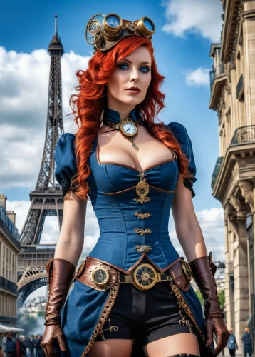 steampunk,french digital background,steampunk gears,paris,universal exhibition of paris,cosplay image,venetia,merida,coquette,paris clip art,french culture,french valentine,celtic queen,france,wonderwoman,cosplayer,pin ups,vienne,fantasy woman,pin-up girl
