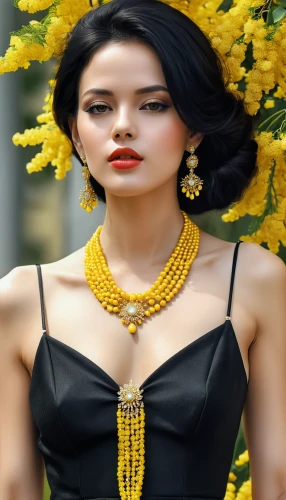 gold jewelry,yellow rose background,women fashion,yellow and black,jewelry florets,vietnamese woman,gold yellow rose,bridal jewelry,gold ornaments,jewelry manufacturing,women's accessories,jewellery,miss vietnam,ethnic design,jewelry,yellow chrysanthemum,adornments,black and gold,yellow roses,yellow chrysanthemums,Photography,General,Realistic