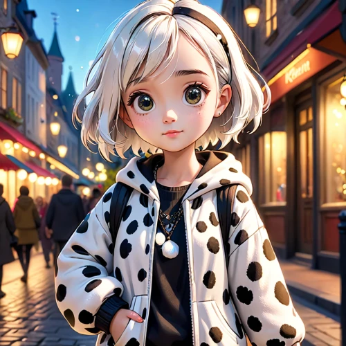 cute cartoon character,anime japanese clothing,cruella,cruella de ville,city ​​portrait,fashionable girl,winter clothes,dalmatian,elsa,piko,winter clothing,winter dress,harajuku,cute cartoon image,anime cartoon,fashion girl,french digital background,disney character,winter background,cg artwork,Anime,Anime,Cartoon