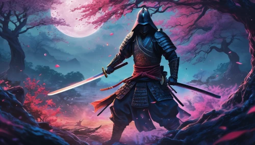 samurai,samurai fighter,yi sun sin,swordsman,samurai sword,mulan,katana,xing yi quan,kenjutsu,swordsmen,hijiki,shinobi,goki,lone warrior,game illustration,swords,shuanghuan noble,sensei,scythe,japanese sakura background,Illustration,Realistic Fantasy,Realistic Fantasy 39