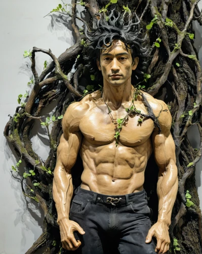 kai yang,tree man,bonsai,tarzan,body building,xing yi quan,bodybuilding,shredded,han thom,dragon li,body-building,aquaman,the japanese tree,bodybuilder,tree of life,choi kwang-do,bonsai tree,forest man,miyeok guk,hung yen,Illustration,Realistic Fantasy,Realistic Fantasy 29