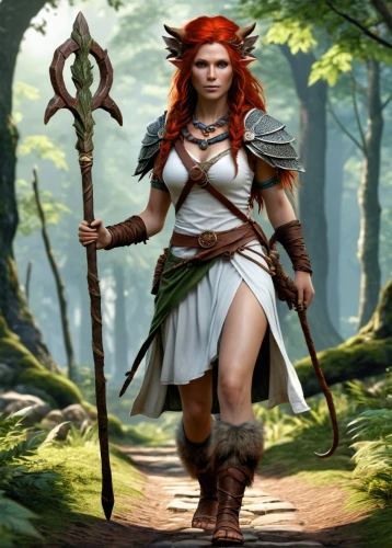 female warrior,druid,warrior woman,barbarian,dwarf sundheim,celtic queen,massively multiplayer online role-playing game,huntress,sorceress,fantasy warrior,artemisia,scandia gnome,artemis,fae,bow and arrows,dane axe,the enchantress,merida,mara,dryad