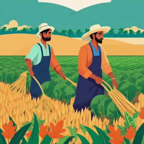 farm workers,farmers,farmworker,field cultivation,cereal cultivation,agroculture,barley cultivation,agriculture,aggriculture,farming,agricultural,paddy harvest,workers,cash crop,khorasan wheat,forest workers,harvest,agricultural use,farmer,wheat crops,Illustration,Japanese style,Japanese Style 06
