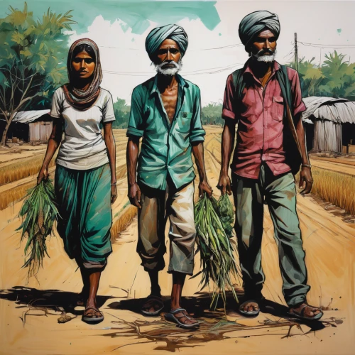 paddy harvest,arrowroot family,hemp family,barley cultivation,farm workers,farmers,field cultivation,cereal cultivation,cash crop,forest workers,agriculture,threshing,agroculture,indian art,rice seeds,khokhloma painting,wheat crops,agricultural,agricultural use,indians,Illustration,Realistic Fantasy,Realistic Fantasy 23