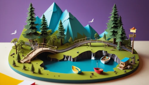 3d fantasy,diorama,3d mockup,campsite,tiny world,low-poly,low poly,crown render,campground,mountain world,wooden mockup,fairy world,airbnb icon,fairy village,airbnb logo,fantasy world,fairy tale icons,fantasy city,mini golf course,playset,Conceptual Art,Sci-Fi,Sci-Fi 22