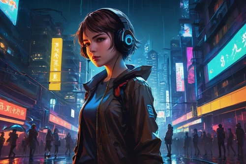 cyberpunk,transistor,music background,sci fiction illustration,headphone,city ​​portrait,hong,headphones,world digital painting,cityscape,hk,wireless headset,headset,city lights,audio player,shanghai,walkman,listening to music,music player,kowloon,Illustration,Abstract Fantasy,Abstract Fantasy 14