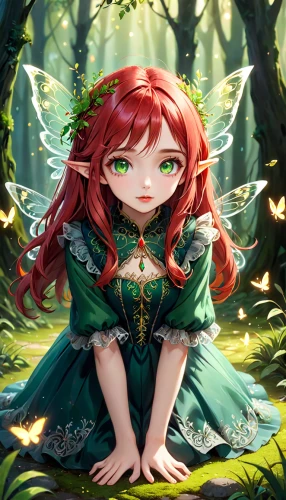 fae,fairy forest,dryad,forest clover,faerie,faery,rusalka,little girl fairy,forest background,forest floor,poison ivy,garden fairy,fairy,child fairy,fairy queen,fairy tale character,fairy world,rosa 'the fairy,enchanted forest,in the forest,Anime,Anime,Traditional