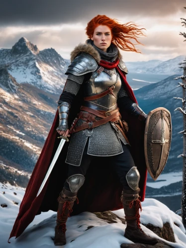 female warrior,warrior woman,joan of arc,dwarf sundheim,strong woman,heroic fantasy,strong women,swordswoman,massively multiplayer online role-playing game,fantasy woman,celtic queen,eufiliya,norse,nördlinger ries,digital compositing,fantasy picture,nordic,sterntaler,huntress,sprint woman,Art,Classical Oil Painting,Classical Oil Painting 09