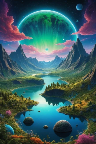 fantasy landscape,alien planet,alien world,mushroom landscape,futuristic landscape,planet alien sky,planet,fantasy picture,planet eart,earth,terraforming,landscape background,acid lake,the earth,fairy world,mother earth,cosmos field,planet earth,fantasy world,dream world,Conceptual Art,Daily,Daily 26