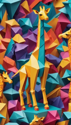 low poly,low-poly,triangles background,camelride,colorful foil background,origami paper,geometrical animal,camelid,polygonal,two-humped camel,camel,zigzag background,animal kingdom,dromedary,animal shapes,giraffe,anthropomorphized animals,whimsical animals,giraffes,dromedaries,Unique,3D,Isometric