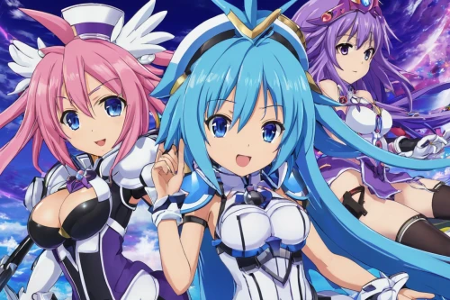 aqua,white heart,vocaloid,the three magi,fairies,magi,easter banner,zefir,party banner,female hares,background image,triplet lily,trio,angels of the apocalypse,tamaris,surival games 2,x3,rabbits and hares,birthday banner background,blue heart,Illustration,Black and White,Black and White 07