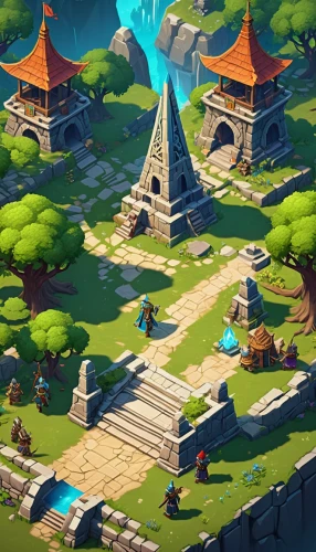 ancient city,background with stones,game illustration,development concept,ancient buildings,collected game assets,mausoleum ruins,mountain settlement,backgrounds,scandia gnomes,castle iron market,chinese background,ruins,resort town,artemis temple,japanese zen garden,villages,isometric,stone background,mountain village,Unique,3D,Isometric