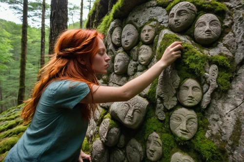 mother earth statue,environmental art,art forms in nature,people in nature,mother earth,mother nature,carved wall,nature art,dryad,rock art,girl with tree,stone carving,trees with stitching,forest cemetery,druids,stone statues,carvings,forest of dreams,rock painting,elven forest,Conceptual Art,Fantasy,Fantasy 15
