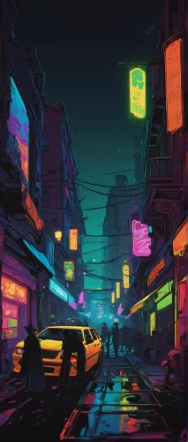 cyberpunk,hanoi,neon ghosts,neon,neon lights,neon arrows,colorful city,neon light,alley,alleyway,tokyo city,night glow,busan night scene,neon coffee,tokyo,kowloon,chinatown,shanghai,night scene,dusk,Illustration,Black and White,Black and White 24