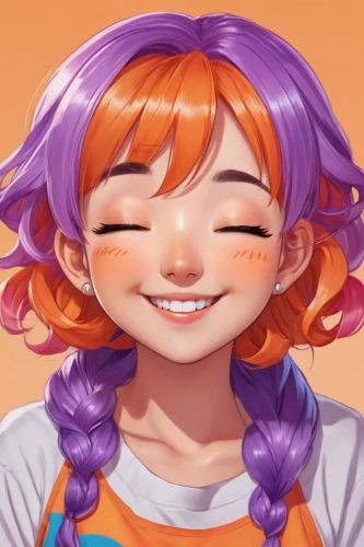 a girl's smile,grin,hinata,acerola,twitch icon,saffron bun,crinkle,a smile,nami,smiling,malva,clementine,ecstatic,fresh orange,loquat,orange,oranges,blushing,valencia orange,bulli,Illustration,Japanese style,Japanese Style 01