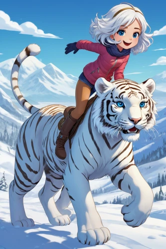 white tiger,siberian tiger,winter animals,snow scene,bengal tiger,white bengal tiger,winter sports,a tiger,siberian,snow drawing,amurtiger,tigers,tigerle,tiger,winter sport,bengal,winter background,blue tiger,she feeds the lion,the snow queen,Illustration,Japanese style,Japanese Style 07
