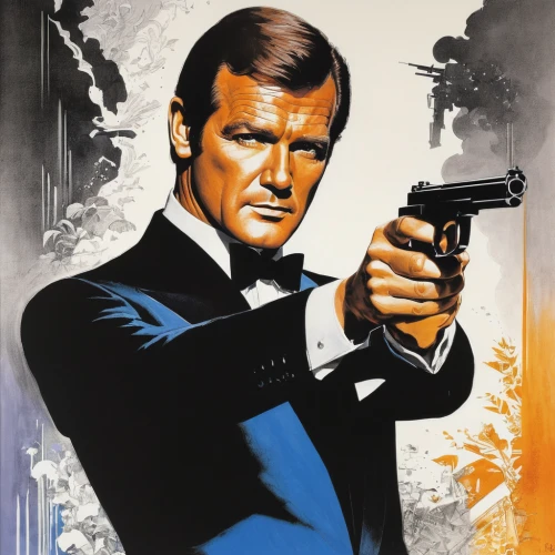 james bond,bond,spy visual,smith and wesson,smoking man,goldeneye,colt,gunfighter,two face,secret agent,lupin,special agent,spy,archer,man holding gun and light,colt 45,agent 13,handgun,blue demon,agent,Art,Classical Oil Painting,Classical Oil Painting 32