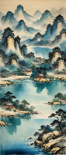 chinese art,oriental painting,luo han guo,chinese clouds,japanese art,river landscape,tong sui,japan landscape,rou jia mo,mountainous landscape,landscape with sea,yi sun sin,sea landscape,yunnan,coastal landscape,mountain scene,khokhloma painting,xing yi quan,mountain landscape,tai qi,Art,Artistic Painting,Artistic Painting 03
