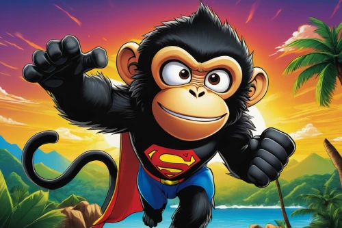 chimp,monkey banana,kong,monkeys band,great apes,the monkey,monkey,ape,chimpanzee,monkey gang,monkey island,monkey soldier,gorilla,war monkey,primate,king kong,monkey wrench,siamang,monkey family,animated cartoon,Illustration,Japanese style,Japanese Style 05