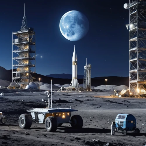moon car,moon vehicle,moon base alpha-1,moon rover,lunar landscape,moon valley,tranquility base,lunar prospector,valley of the moon,apollo program,moon landing,lunar surface,moonscape,fleet and transportation,research station,space art,phase of the moon,mission to mars,apollo 15,40 years of the 20th century,Photography,General,Realistic