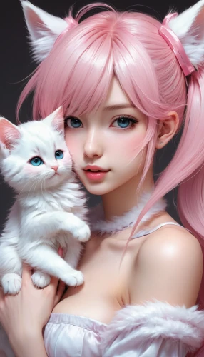 pink cat,doll cat,realdoll,luka,kittens,female doll,kitten,anime 3d,white cat,pet,barbie,artist doll,kitty,porcelain dolls,cute cat,cat mom,cat lovers,cat kawaii,painter doll,cat,Conceptual Art,Fantasy,Fantasy 03