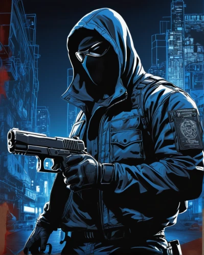 balaclava,bandit theft,red hood,robber,game illustration,shooter game,gangstar,play escape game live and win,mute,assassin,jackal,cover,hooded man,classified,agent 13,infiltrator,mobile video game vector background,assassins,agent,black city,Unique,Design,Blueprint