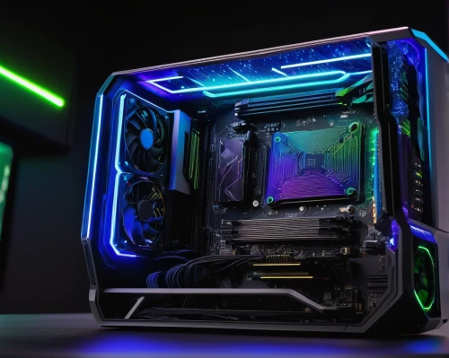 fractal design,pc,muscular build,pc tower,computer art,gpu,old rig,computer workstation,motherboard,desktop computer,rig,2080ti graphics card,computer case,neon ghosts,nvidia,techno color,neon light,uv,ryzen,2080 graphics card,Illustration,Paper based,Paper Based 29