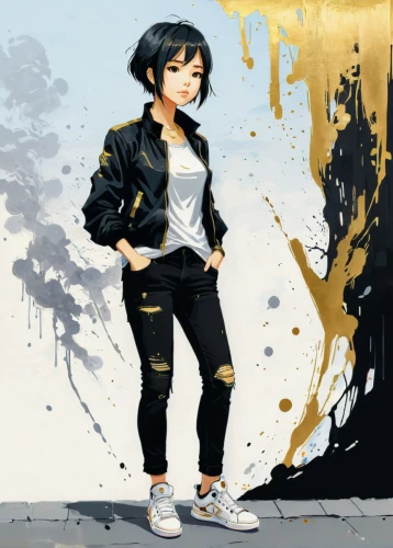 vector girl,anime japanese clothing,2d,fashion vector,gold paint stroke,noodle image,black and gold,yellow background,gold foil 2020,yellow and black,lotus art drawing,graffiti splatter,yuzu,gold paint strokes,digital illustration,jacket,illustrator,portrait background,girl with speech bubble,yang,Conceptual Art,Graffiti Art,Graffiti Art 01