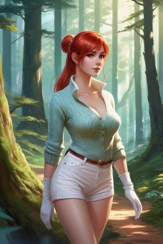 in the forest,forest walk,forest path,forest background,farmer in the woods,forest clover,forest,game illustration,forest glade,forest floor,woodland,fae,red riding hood,the forest,forest animal,world digital painting,game art,digital painting,hiker,poison ivy,Illustration,Realistic Fantasy,Realistic Fantasy 01